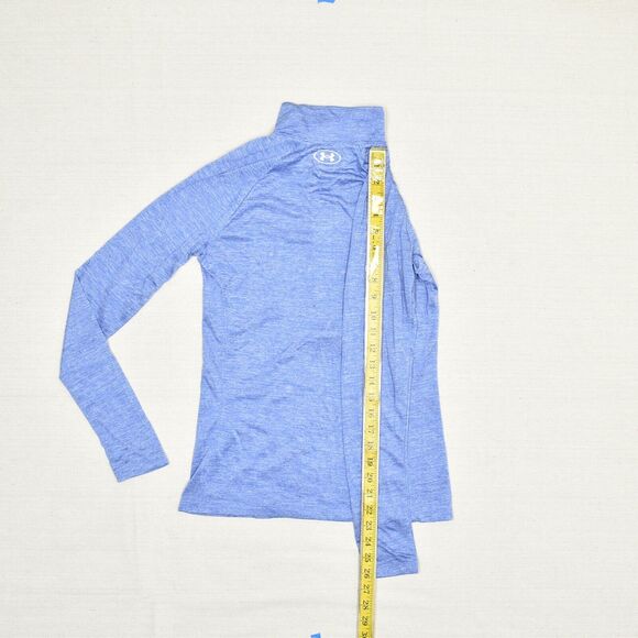 Under Armour Women 1/4 Zip Pullover Sweatshirt Polyester Blue S Loose Heatgear - Picture 6 of 8